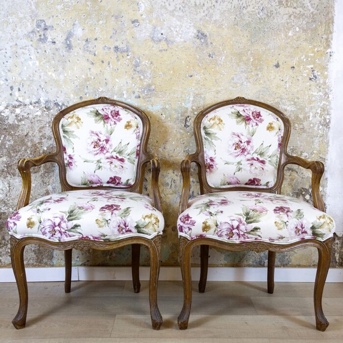 Antique Chair with Floral Design