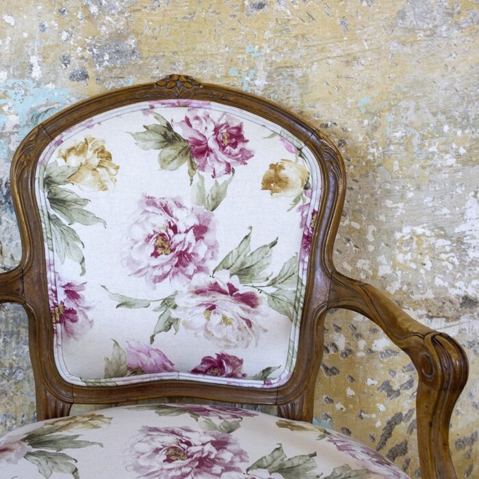 Antique Chair with Floral Design