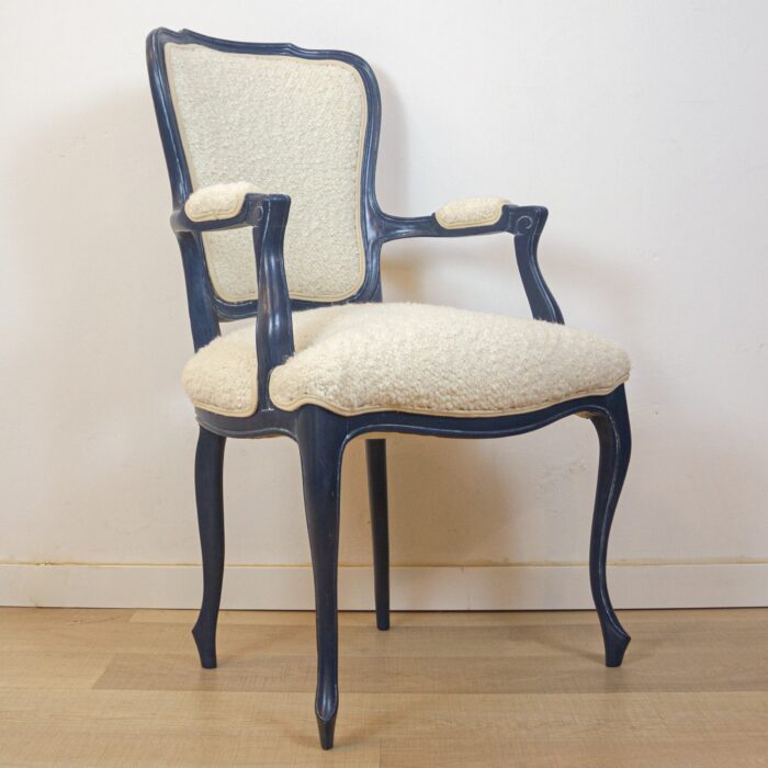 Blue and white armchair