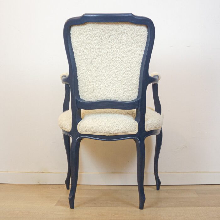 Blue and white armchair
